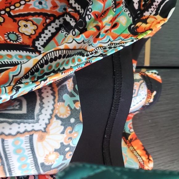 Joseph Ribkoff Black Dress with Orange and Blue Accents - Picture 4 of 4